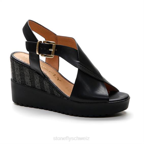CH Stonefly Frauen 16 Kalbslederth Sandalen Schwarz R4R0221