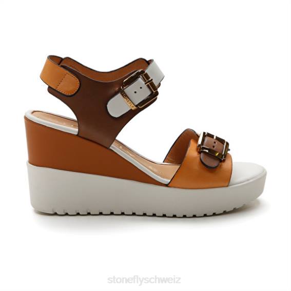 CH Stonefly Frauen 17 Kalbslederth Sandalen braun/weiß/orange R4R0177