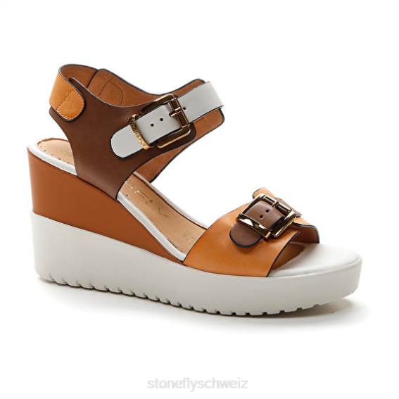 CH Stonefly Frauen 17 Kalbslederth Sandalen braun/weiß/orange R4R0177