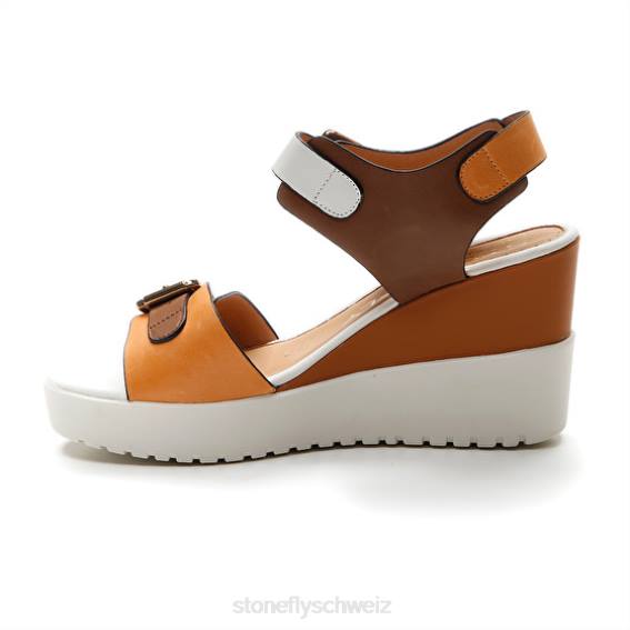 CH Stonefly Frauen 17 Kalbslederth Sandalen braun/weiß/orange R4R0177