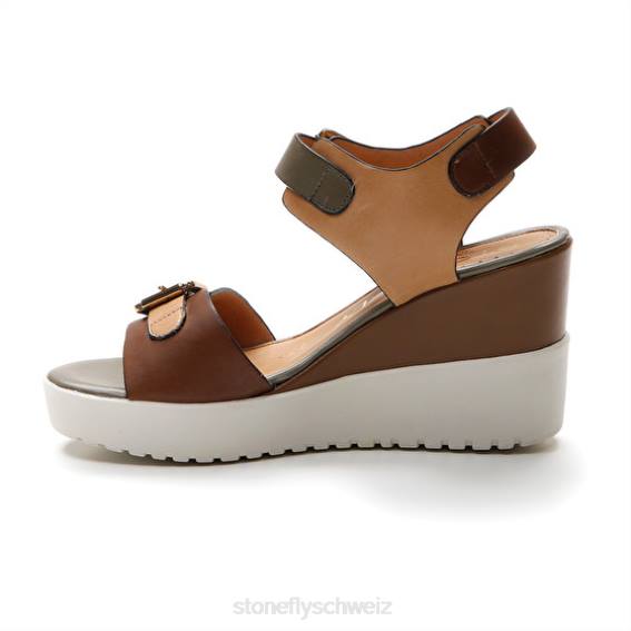CH Stonefly Frauen 17 Kalbslederth Sandalen dunkelbraun/hellbraun/grün R4R0175