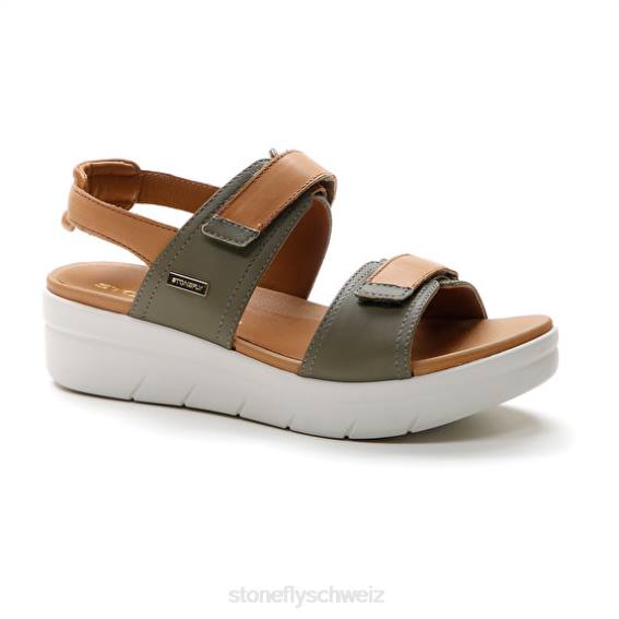 CH Stonefly Frauen Aqua III 20 Nappa lth Sandalen Braun Grün R4R0143