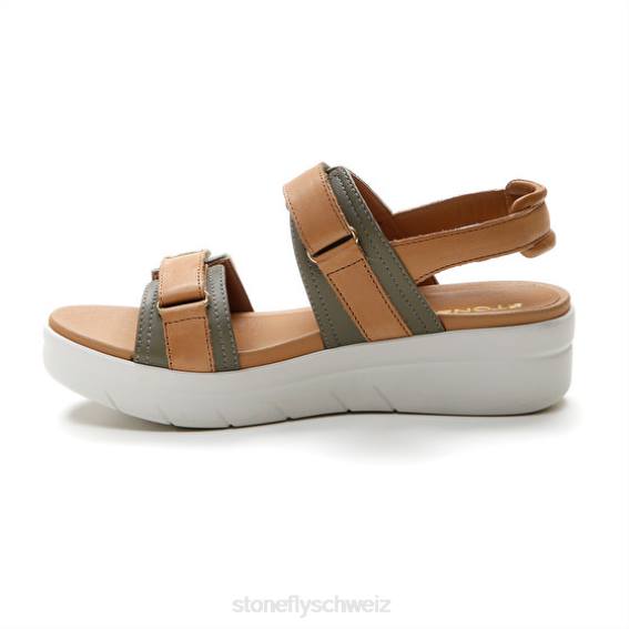 CH Stonefly Frauen Aqua III 20 Nappa lth Sandalen Braun Grün R4R0143