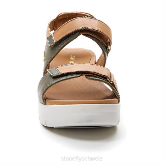 CH Stonefly Frauen Aqua III 20 Nappa lth Sandalen Braun Grün R4R0143