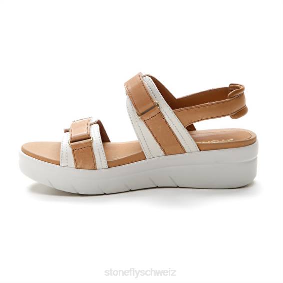 CH Stonefly Frauen Aqua III 20 Nappa lth Sandalen Braun weiß R4R0152