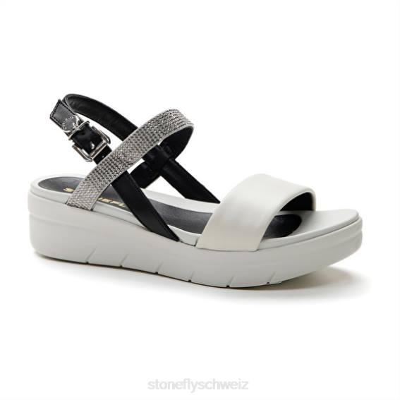 CH Stonefly Frauen Aqua III 22 Nappaleder/Textil Sandalen schwarz/silber/weiß R4R0151