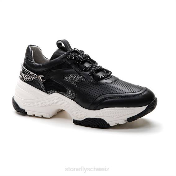 CH Stonefly Frauen Futura 12 Nappaleder/Mesh Schuhe Schwarz R4R051