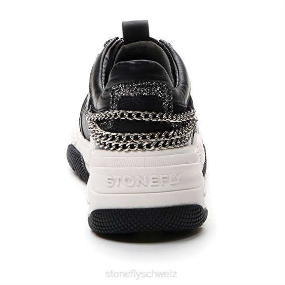 CH Stonefly Frauen Futura 12 Nappaleder/Mesh Schuhe Schwarz R4R051