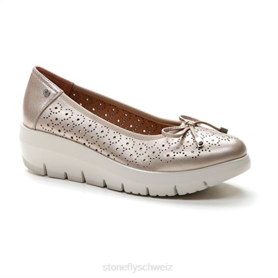 CH Stonefly Frauen Plume 12 laminiertes Leder Schuhe Sekt R4R080