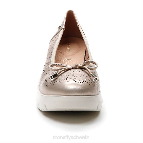 CH Stonefly Frauen Plume 12 laminiertes Leder Schuhe Sekt R4R080