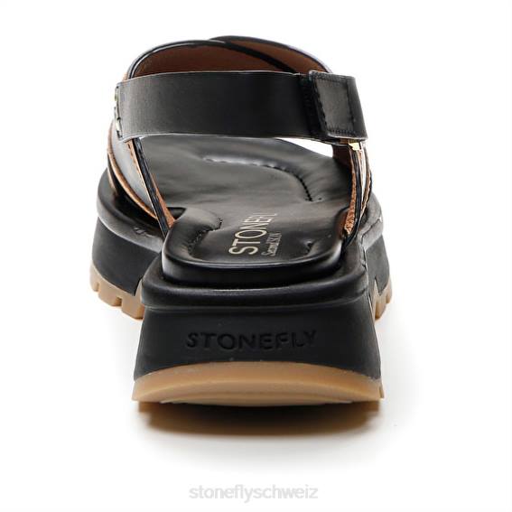 CH Stonefly Frauen Stern 4 Kalb lth Sandalen Schwarz Braun R4R0187