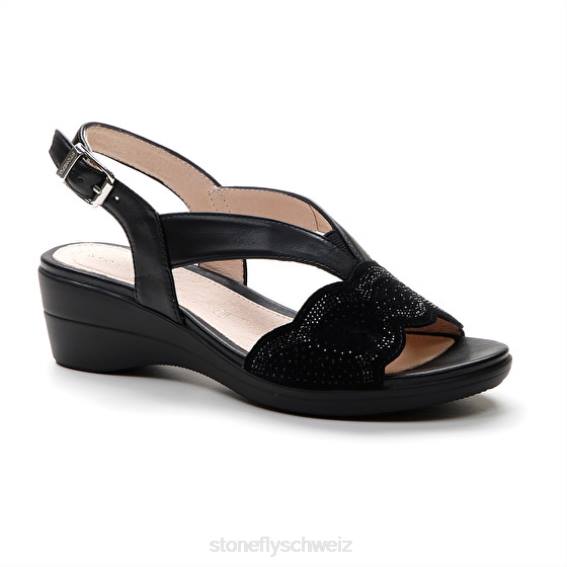 CH Stonefly Frauen Vanity III 30 Ziegenwildleder/Nappa lth Sandalen Schwarz R4R0257