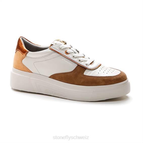 CH Stonefly Frauen allegra 11 Velours/Nappa lth Schuhe Braun weiß R4R044
