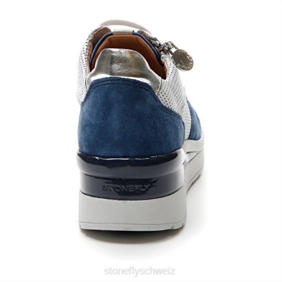 CH Stonefly Frauen creme 40 Velours/Textil/Nappa lth Schuhe blau/silber/weiß R4R084
