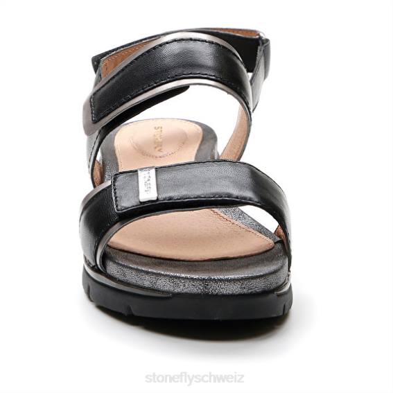 CH Stonefly Frauen elody 20 Nappa lth/slaminiert Sandalen Schwarz R4R0124