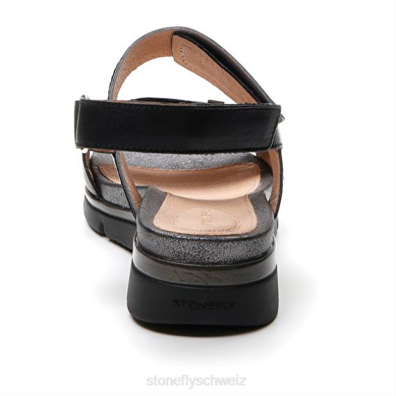 CH Stonefly Frauen elody 20 Nappa lth/slaminiert Sandalen Schwarz R4R0124