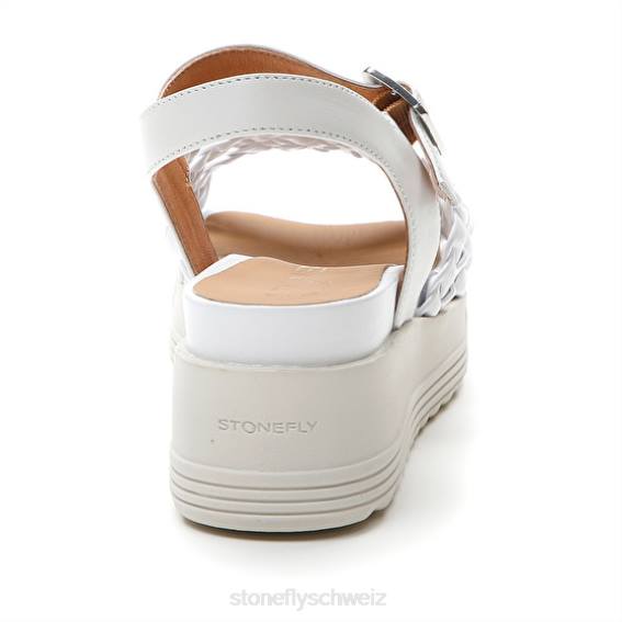 CH Stonefly Frauen parky 16 geprägtes s/nappa lth Sandalen Weiss R4R0213