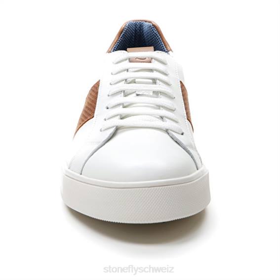 CH Stonefly Männer Power 1 Nappaleder/Print Kalbsleder Schuhe Braun weiß R4R0353