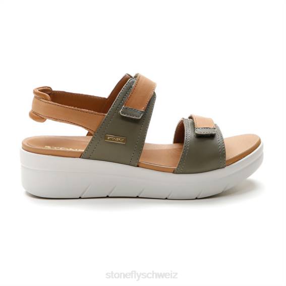 CH Stonefly Frauen Aqua III 20 Nappa lth Sandalen Braun Grün R4R0143