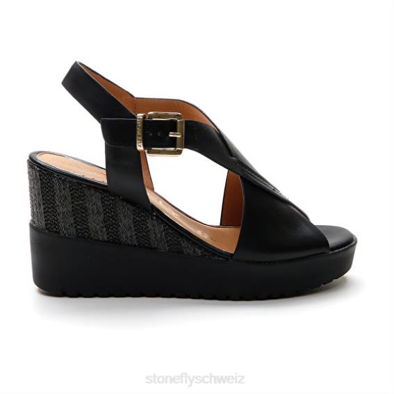 CH Stonefly Frauen 16 Kalbslederth Sandalen Schwarz R4R0221