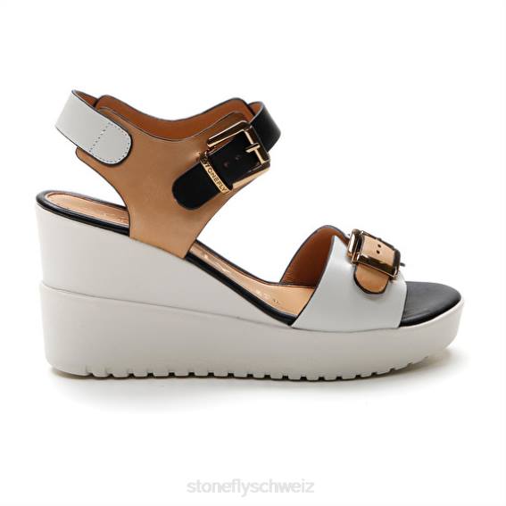 CH Stonefly Frauen 17 Kalbslederth Sandalen braun/weiß/schwarz R4R0176