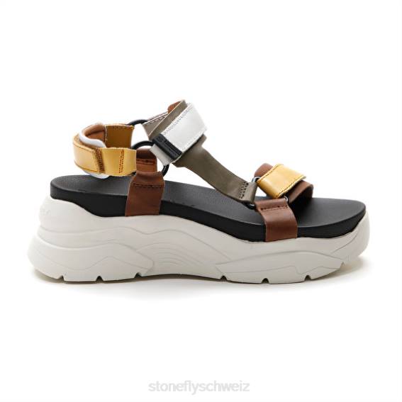 CH Stonefly Frauen Fantasie 3 Kalb lth Sandalen gelb/braun/grün/weiß R4R0178