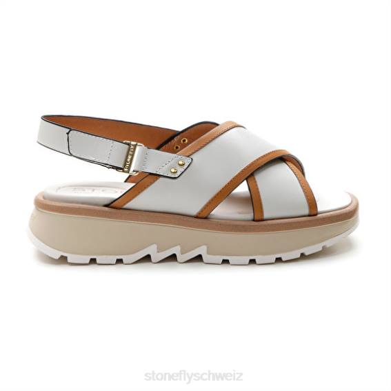 CH Stonefly Frauen Stern 4 Kalb lth Sandalen Braun weiß R4R0189