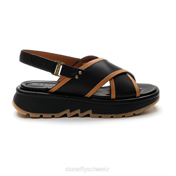 CH Stonefly Frauen Stern 4 Kalb lth Sandalen Schwarz Braun R4R0187