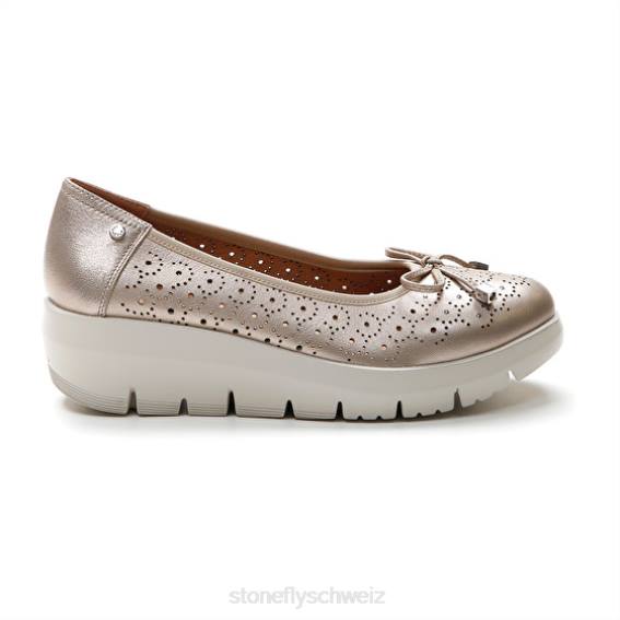 CH Stonefly Frauen Plume 12 laminiertes Leder Schuhe Sekt R4R080