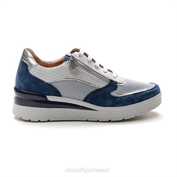 CH Stonefly Frauen creme 40 Velours/Textil/Nappa lth Schuhe blau/silber/weiß R4R084